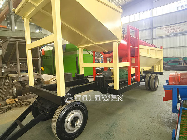 Mobile gold trommel screen